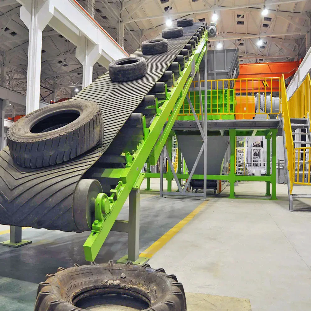 Used Tyre Shredder Rubber Tire Recycling Equipment Supplier Waste Tire Metal Plastic Shredder Recycling  Production Line