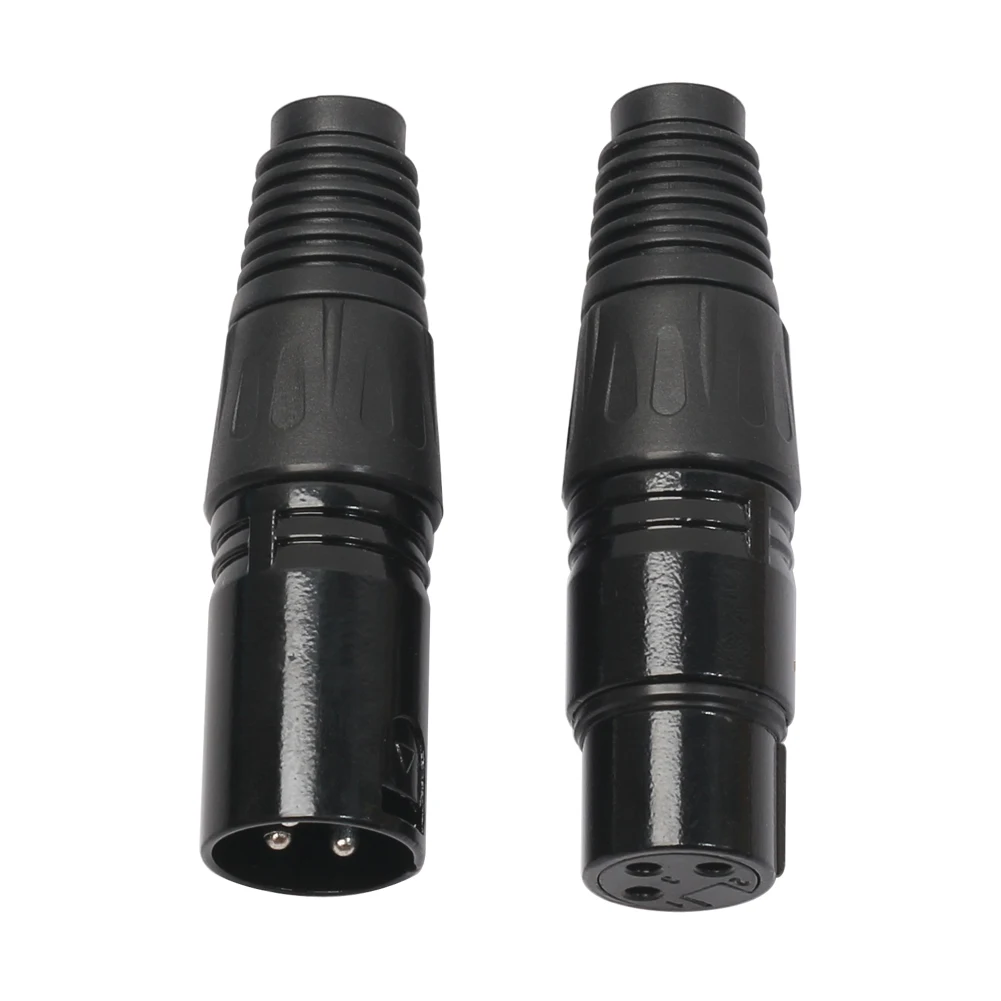 5Pairs Audio Microphone Cable Connector Mini 3Pin XLR Mike Wire Connect Plugs Black Replacement  for Audio Equipment