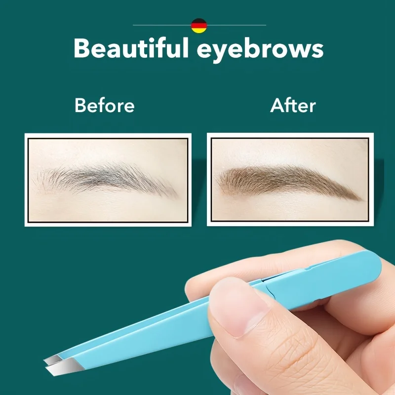 Pince à épiler sourcils colorée en acier inoxydable, outil de beauté pour l'épilation des poils fins, pinces biseautées pour sourcils, outils de maquillage