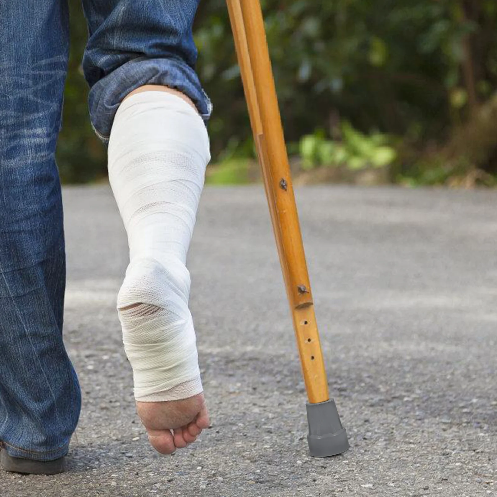 

6pcs Grey Rubber Cane Tips Replacement Anti-Slip Durable Walking Stick Feet Covers Crutch Bottoms Pads Health Care Mobility Aids