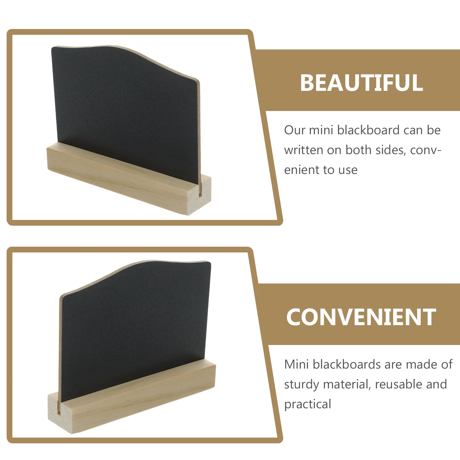 

5Pcs Double Sided Mini Blackboard Small Chalkboards Wood Signs Reusable Practical Household Office Kitchen Wedding Events Food