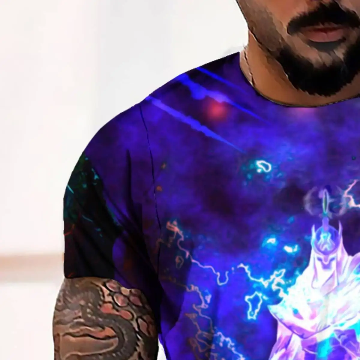 New fashion summer 3D digital print phantom men's casual loose short sleeve T-shirt