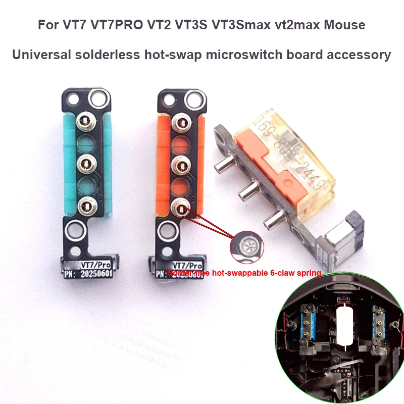 Universal Solder-Free Hot-Swap Micro Switch Board for VT7 VT7PRO VT2 VT3S VT3Smax Vt2max Mouse Repair Replacement Computer Parts