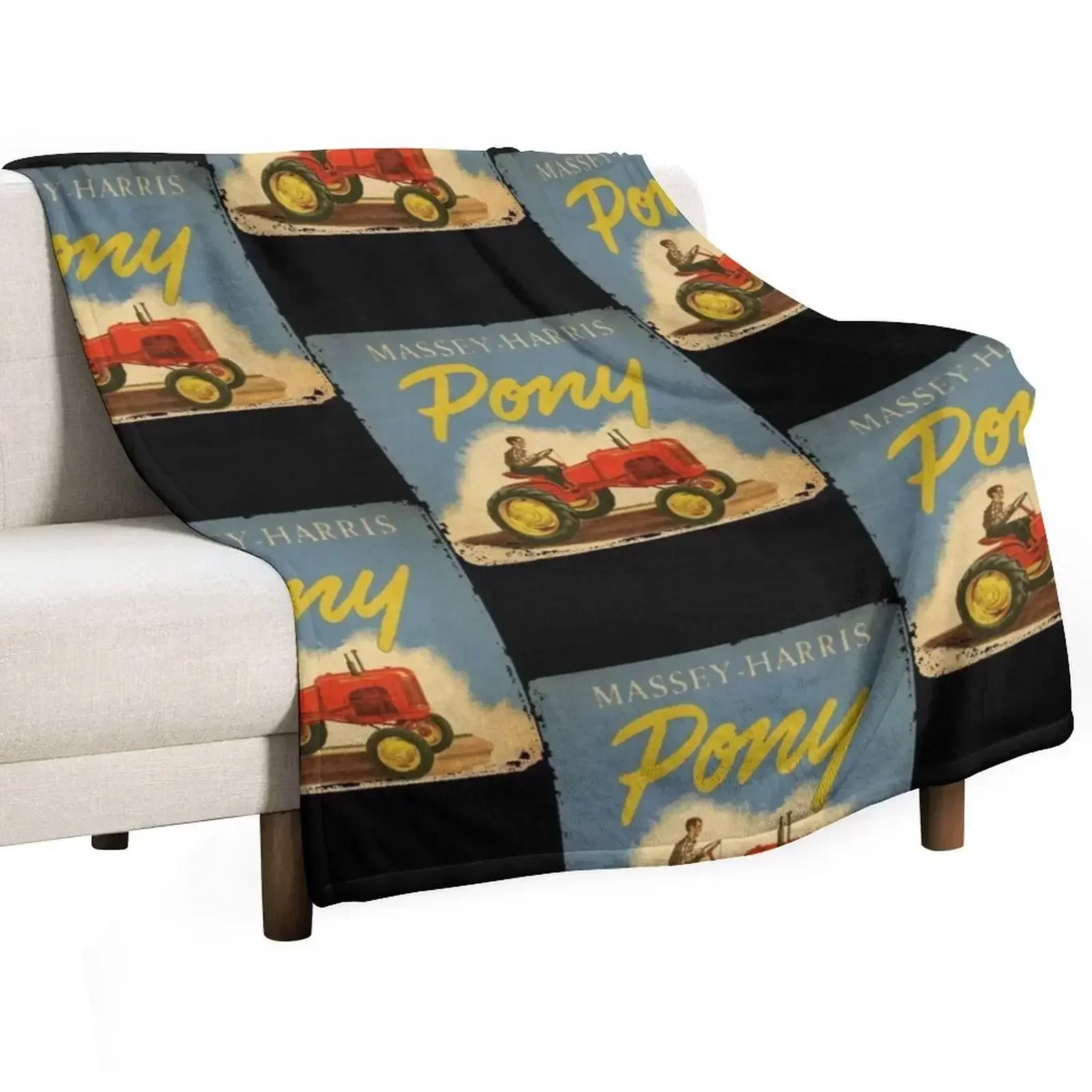 Massey Harris Pony vintage Tractor Throw Blanket Decorative Throw manga Single Luxury St Plush Soft Blankets