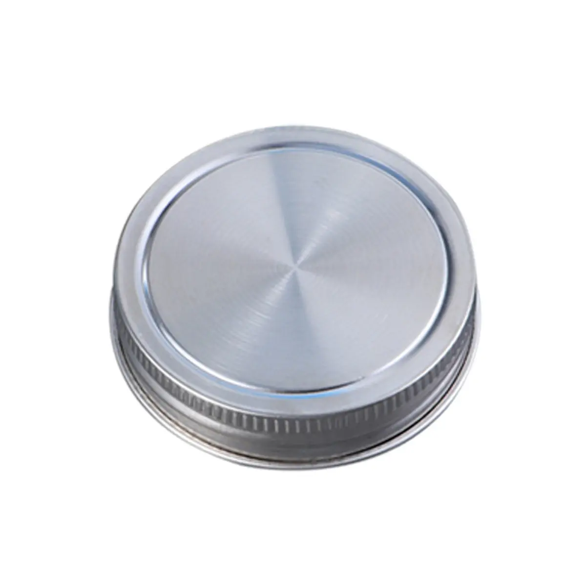 Stainless Steel Sealing Lid with Silicone Gasket Wide Mouth Jar Compatible Leakproof Freshness Preserving Lid for Home Kitchen