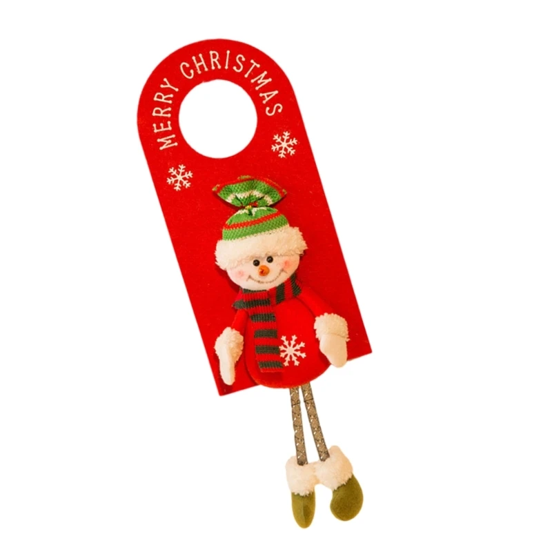 2025 New Holiday Spirits Door Handle Hanging Decors Festival Santa Door Knob Pendant Handle Decoration for Christmas Enthusiasts