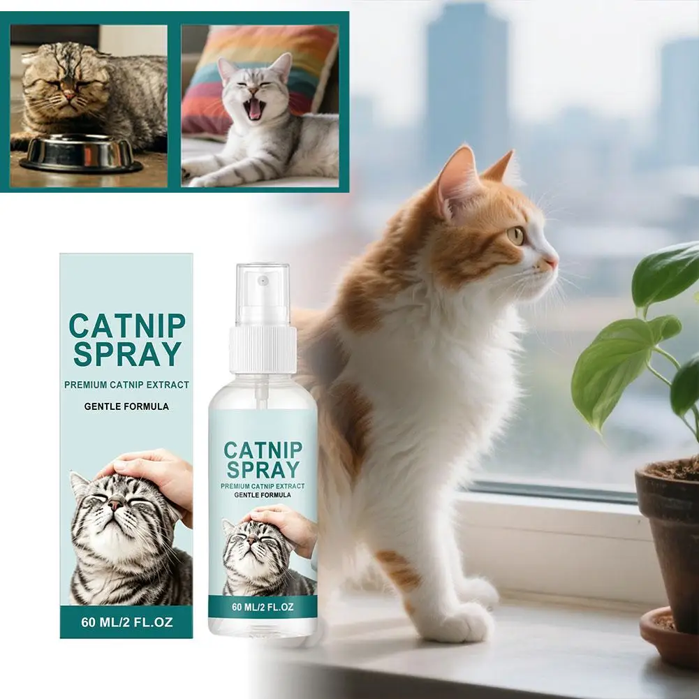 Catnip Spray for Cats, Effectively Alleviating Cat Anxiety Tension, Calming, Relieves Stress, Kitten Behaviour Training Spray