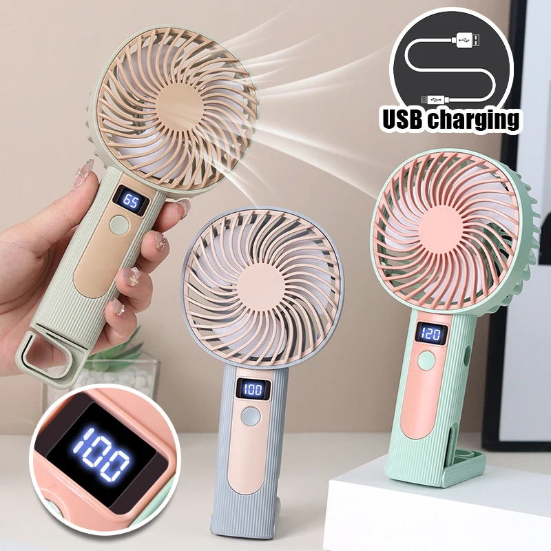 

Простой портативный вентилятор с цифровым дисплеем, USB-зарядкой, функцией подставки и ручки, двойного назначения, 120 настроек скорости