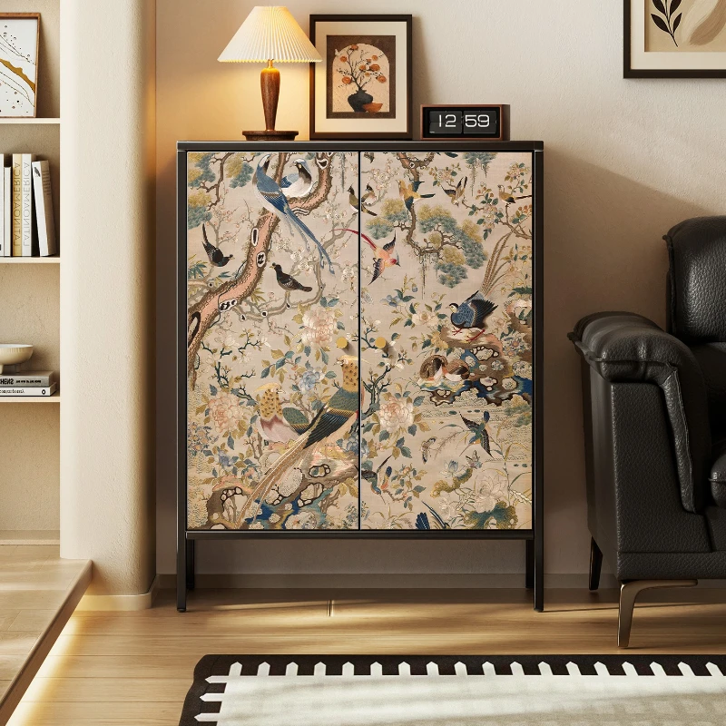 Medieval style bucket cabinet, living room, bedroom storage, sofa side cabinet, wall storage