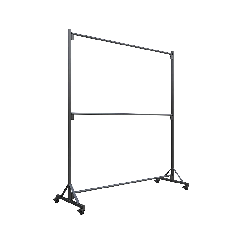 

Metal Chrome Lash Black Floor Stand Sports Boutique Clothing Display Rack for Bats and Clothes
