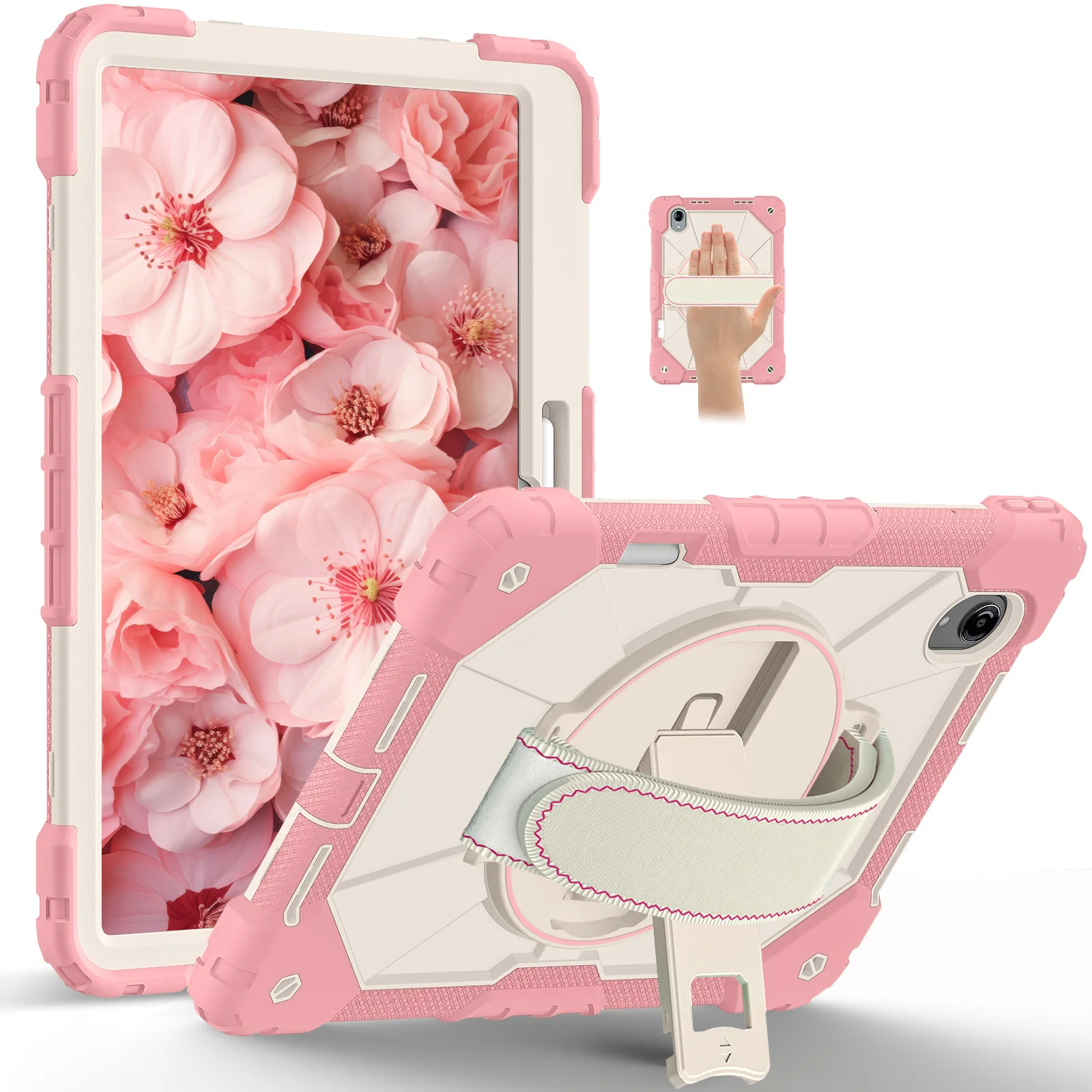For Lenovo Idea Tab Pro Gen 2 TB390 Xiaoxin Pro 3 GT Stand Case Pencil Slot Heavy Duty Shockproof with Rotating Kickstand Cover