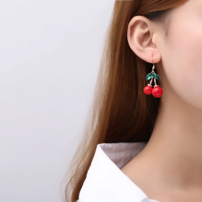 Cute Cherry Dangle Earrings For Women Girls 2 Styles Fashion Earrings Vintage Kawaii Jewelry For Girls Best Gift