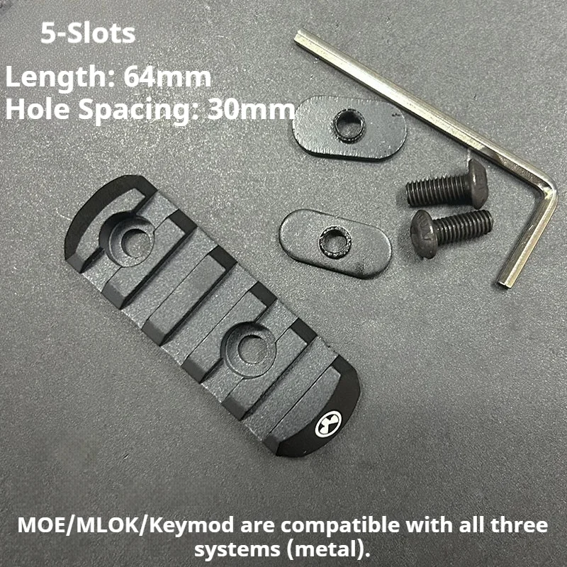 Element M-LOK Carril nylon con tiras de madera en forma de pez - imagen 3