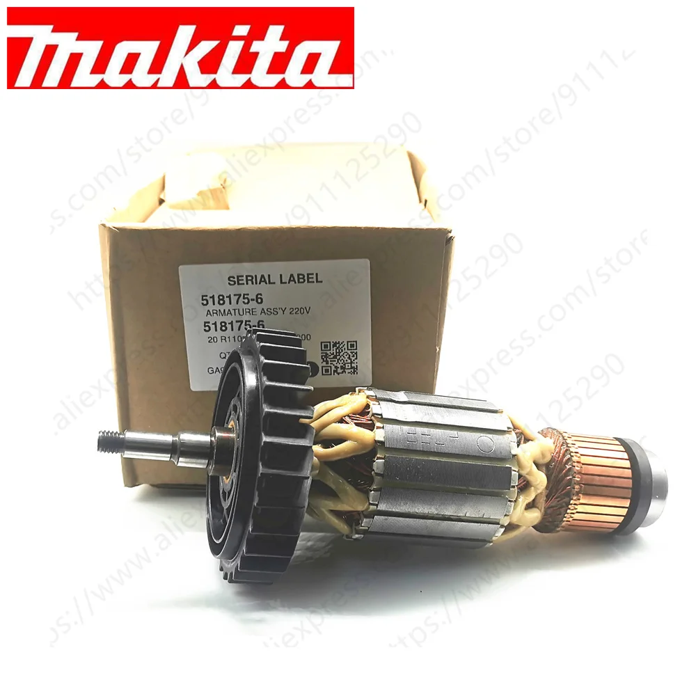 Anker Rotor Voor Makita GA7060 GA7060R GA7061 GA7061R GA7062 GA9060 GA9060R GA9061 GA9061R GA9062 518175-6