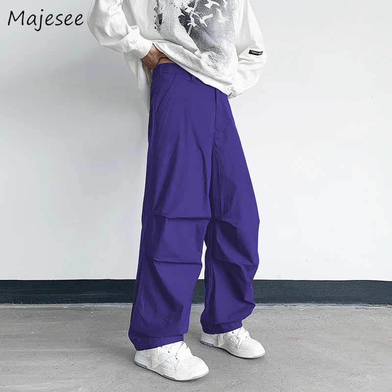 

Wide Leg Pants Men Baggy Harajuku Pure Cool American Hip Hop Simply Tactical Trouser Streetwear Teens Pantalones Trendy Clothes