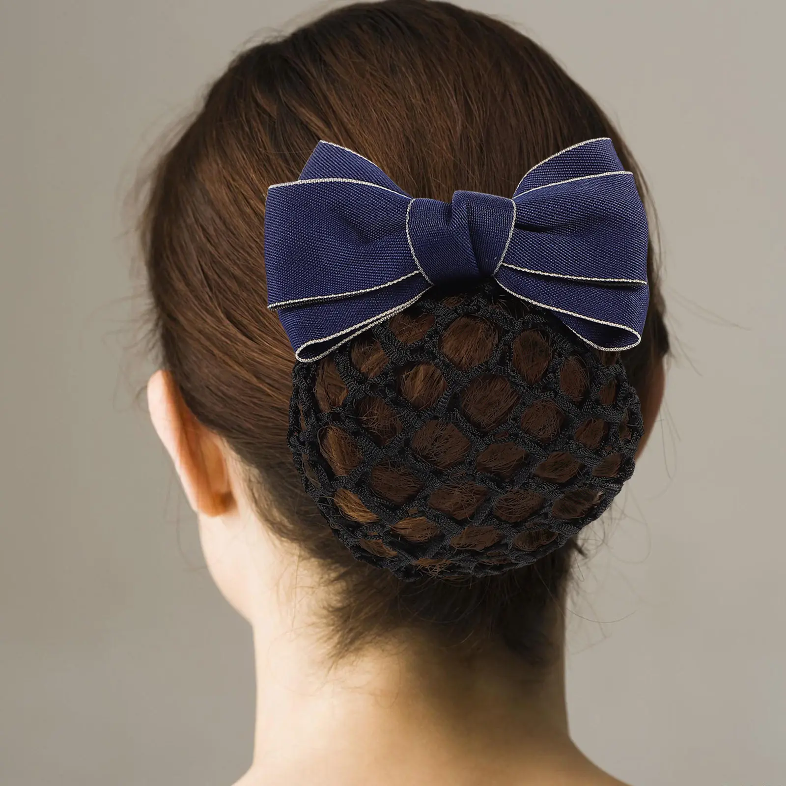 

2Pcs Hair Net Bow Snoods Women Headdress Professional Elastic Hair Accessories for Girls Ballet Dance Stage Use