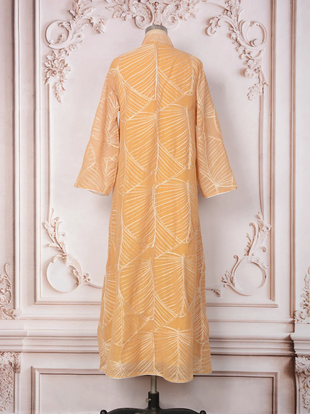 Middle East Muslim New Fashion Women's Casual Trendy Embroideried Sequined Loose V-neck Long Sleeve Elegant Ceremonial Dresses