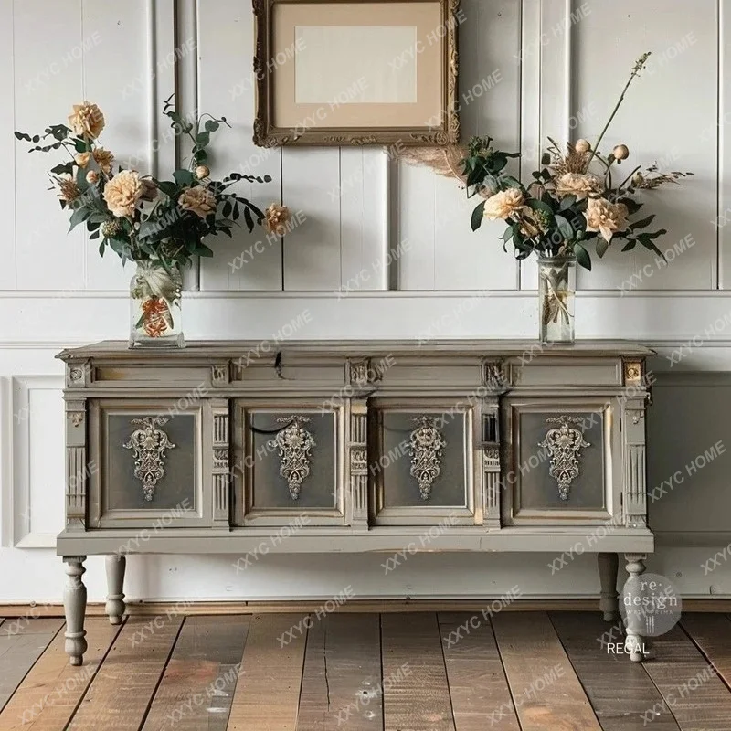 

solid wood carving flower dining side cabinet neoclassical art old