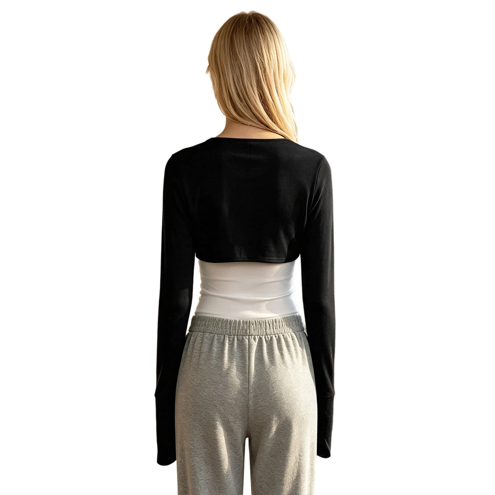 Women Itchy Adult Special Needs Adaptive Clothing Anti-scratch Crop Cardigan Coat Long Sleeve with Stay-on Scratch Mitts Shawl