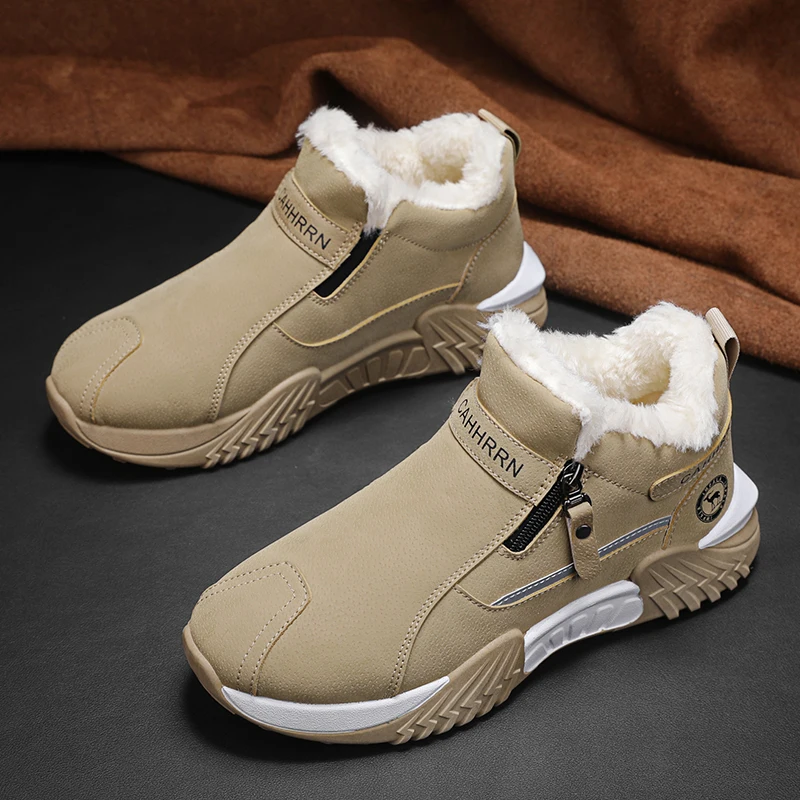 

Winter Snow Boots Flat Mid-top with Fleece Warm Comfortable Outdoor Anti-slip High-quality Original Sports Hiking Shoes