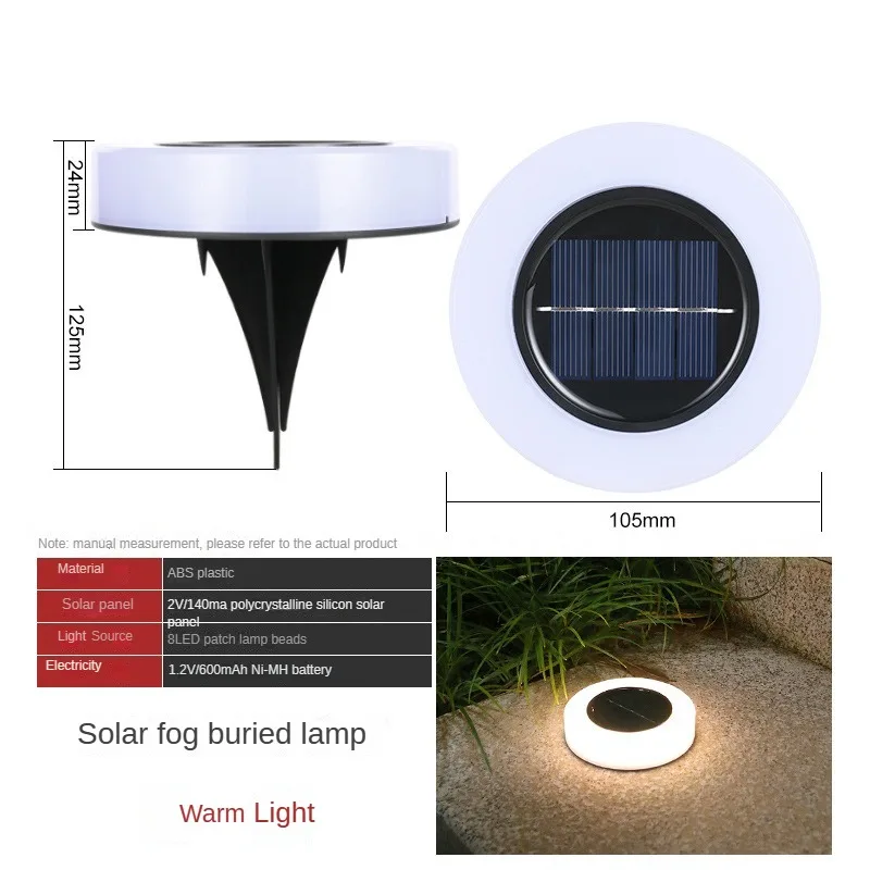 Luz à terra solar para o acesso escadas etapas cercas, jardim ao ar livre do quintal do gramado, impermeável, quintal, IP65