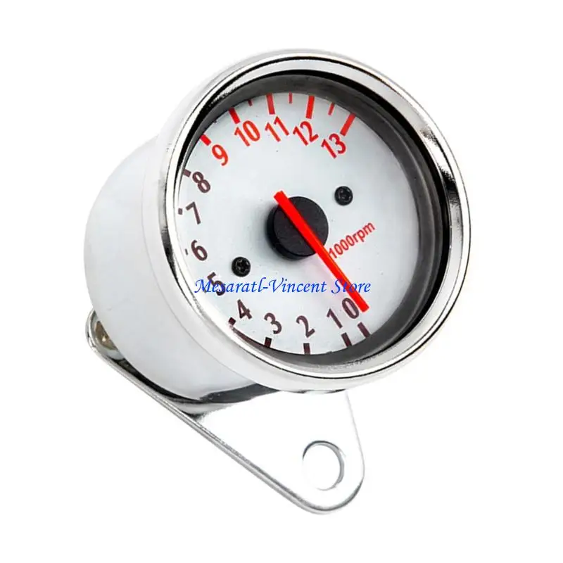 

A70F Motorcycle Tachometer 13000RPM Counter Universal Retro Stainless Tacho Gauge with LED Backlit Motorbike Accessories