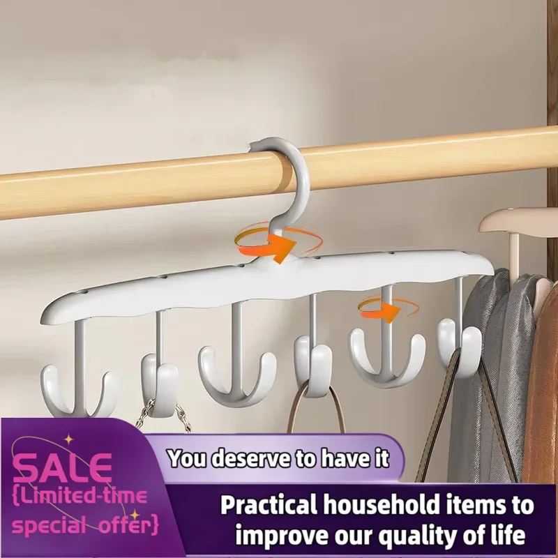6 Hooks Women Storage Bra Hangers Clothes Rack Home Wardrobe Accessories Scarf Organizer Men Tie Belt Hanger For Closet