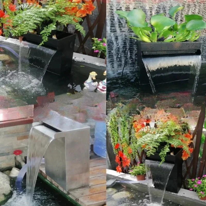 Pool Waterscape Pool Stainless Steel Waterfall Outlet Pool Circulation Filtration Water Purification Circulator