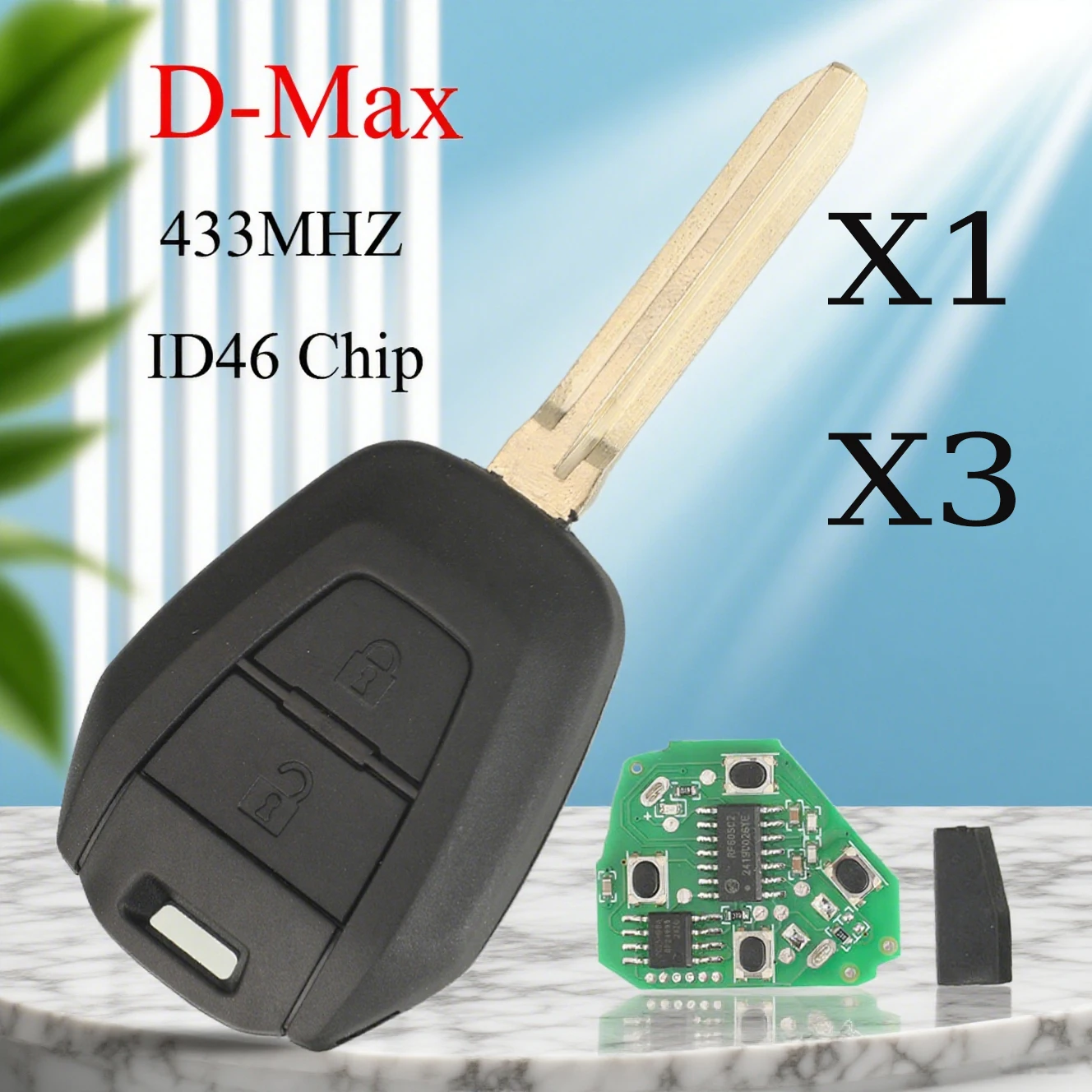 jingyuqin X1 X3 433.92Mhz ASK ID46 Chip Remote Car Key Contro For ISUZU D-Max M-UX TOY43 Auto Key Fob Replacement