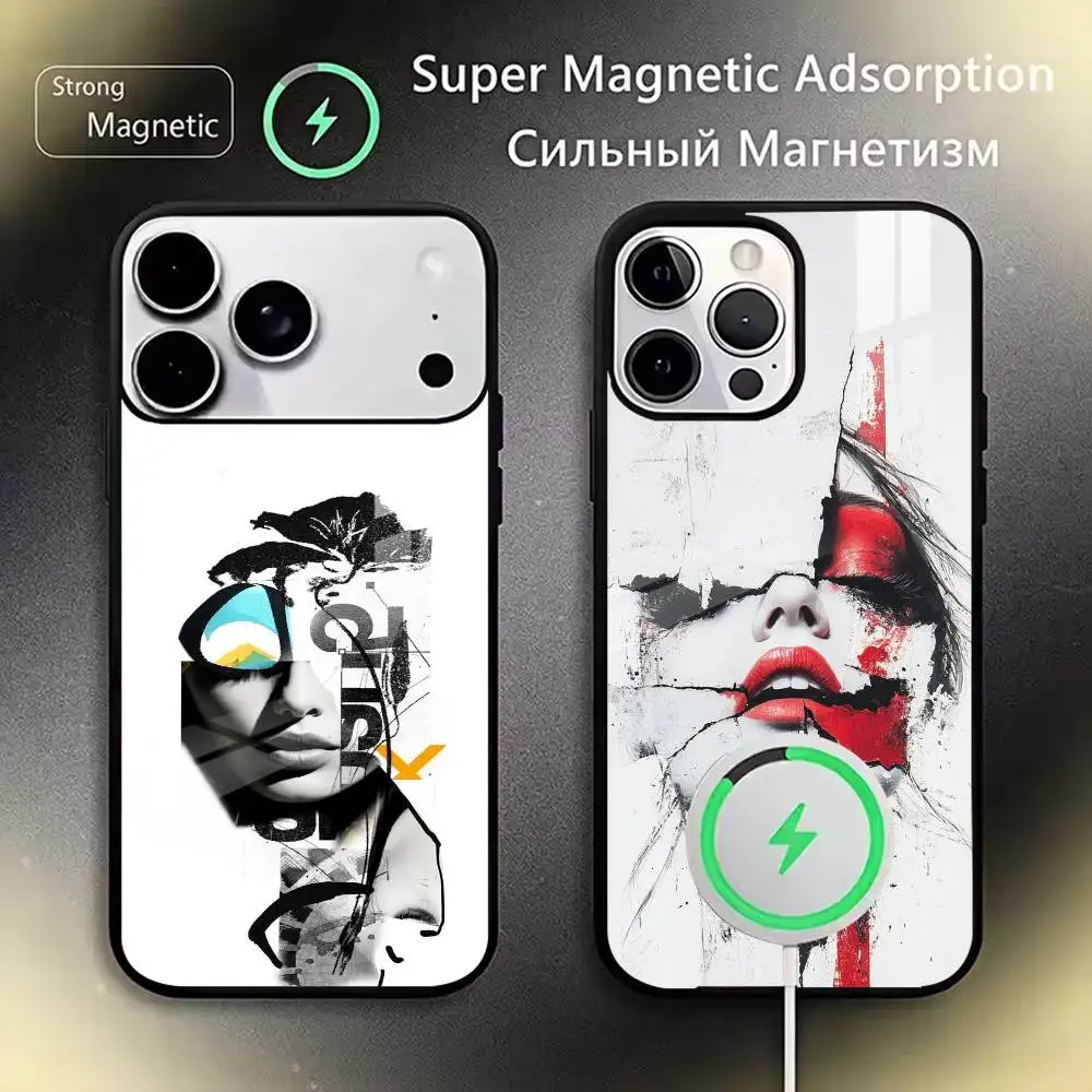 

Korean Ins Cute Star Wings Phone Case For iPhone17,16,15,14,13,12,11 Plus,Pro Magnetic with Magsafe Wireless Charging