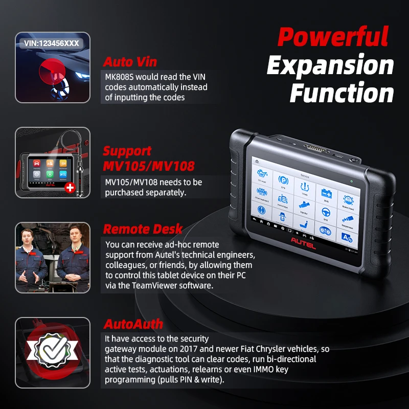 Autel MK808S Pro OBD2-scanner Bidirectionele diagnostische hulpmiddelen Alle systeemcodelezers PK MK808BT MX808S