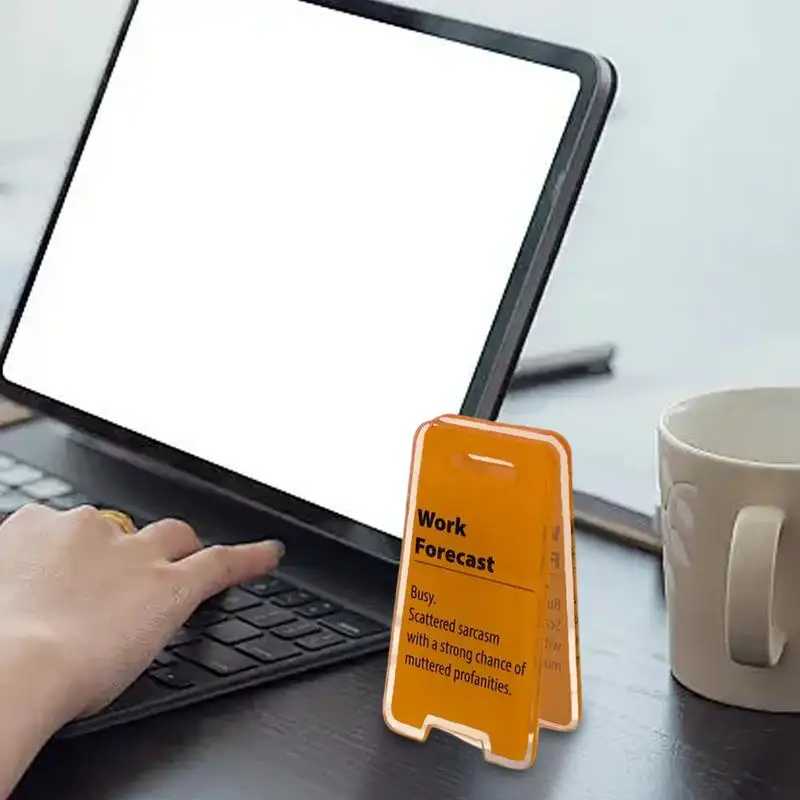 Desk Small Warning Sign Acrylic Funny Desk Gag Warning Sign Tabletop Decoration Memo Clip Adults Humor Colleagues Stationery For
