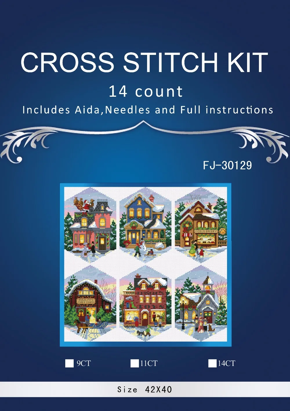 Counted Cross Stitch Kit, Christmas Village Ornament, Top Quality, Lovely, Hot Sell, dim 07