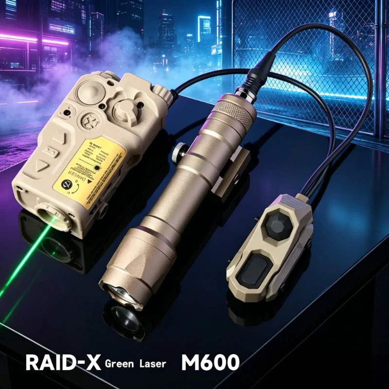 Battery‑Box Equipped Adjustable Green Light Module Dual‑Mode 20mm Rail Fitting For Outdoor Hobby Game Setup