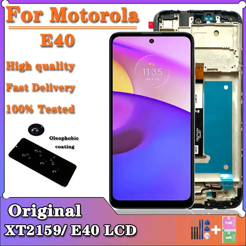 

6.5" Original E40 LCD For Motorola Moto E40 LCD XT2159-3 XT2159-4 Display Screen with Frame Touch Panel Digitizer Glass Sensor