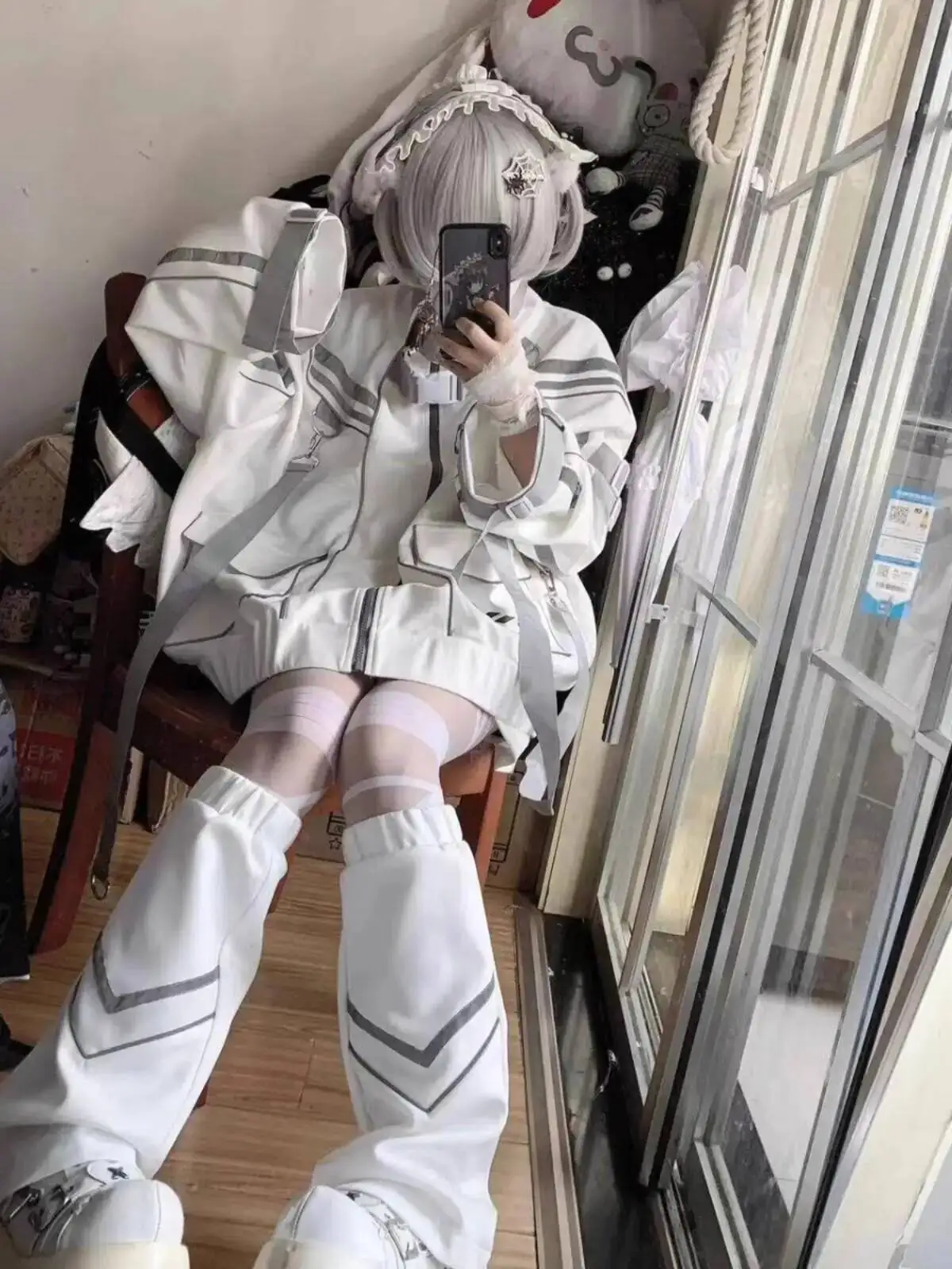 Chaqueta estilo Cyberpunk de subcultura japonesa para mujer, ropa de abrigo deportiva holgada, Top inspirado en Anime suave para chica Vibe 2025