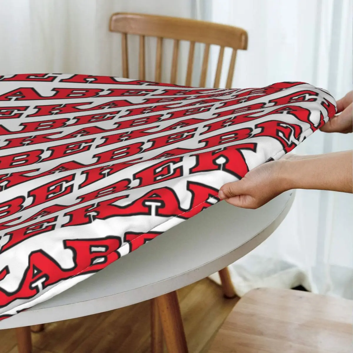 Kabe Caravan Waterproof Round Tablecloth Oilproof Table Cloth for Kitchen Events Dining Table Cover