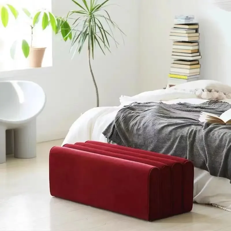 Nordic Sofa Ottoman Square Stool Multipurpose Footrest Footstool for Living Room, Bedroom, Bedside & Clothing Store, Small Bench