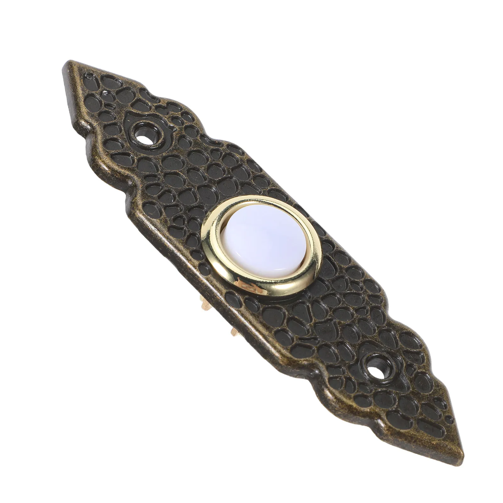 

Проводная кнопка дверного звонка - Классический длинный металлический звонок в винтажном стиле с декоративной пластинаю для замены декора входной группы на улице