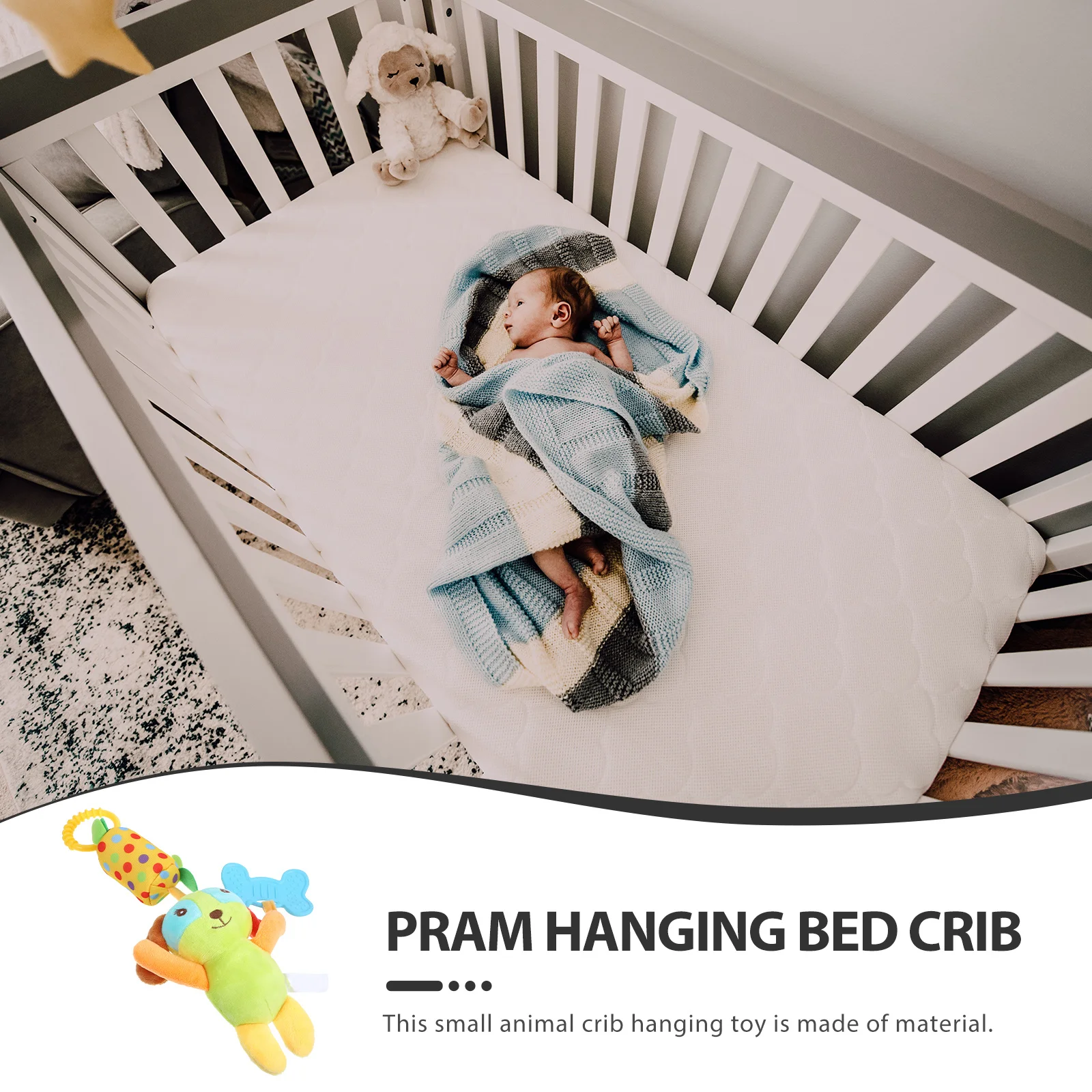 ของเล่นเขย่ามือรูปสุนัขสำหรับแขวนรถเข็นเด็กและเปลเด็ก ของเล่นเสริมพัฒนาการ ของขวัญสำหรับรถเข็นเด็กและเปลเด็ก