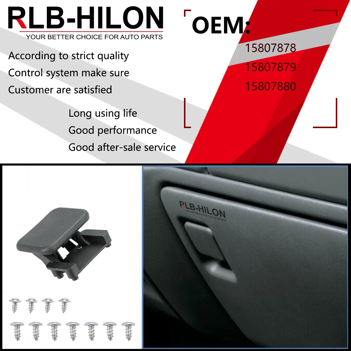 1 Stück Auto-Handschuhfach, Türschloss-Deckelgriff mit Schraube für Chevy Silverado Suburban 1500 2500 3500 1999–2007 15807878 15807879 – Detail 16