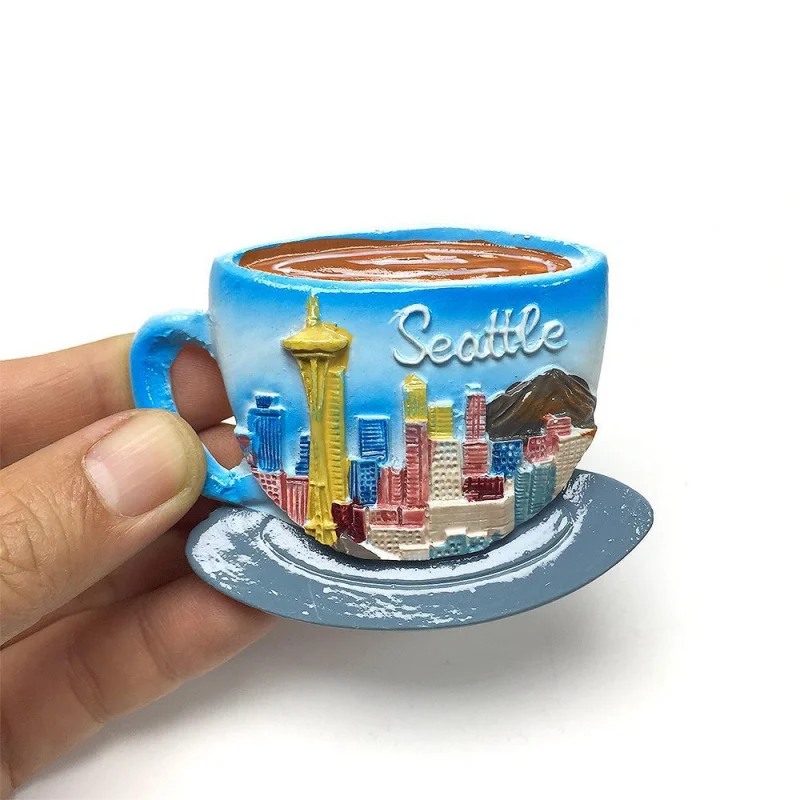 

Seattle Space Needle Coffee Mug Magnetic Fridge Magnet from Seattle, USA3d3D Travel Souvenirs