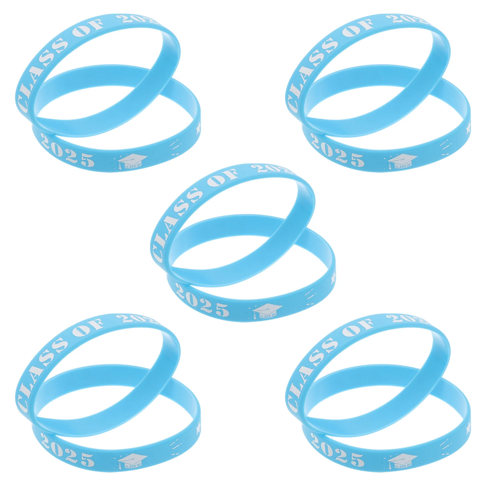 

10 шт. выпускные браслеты силиконовые браслеты класс 2025 вечерние поставки выпускной силиконовый браслет для мероприятий
