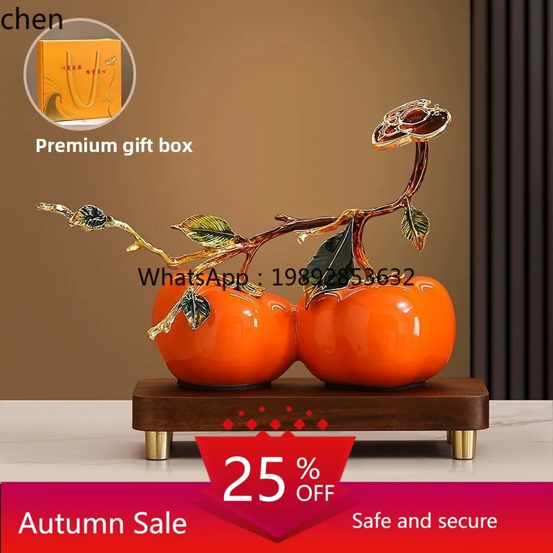 

persimmon ornament living room entrance TV cabinet wine cabinet decoration