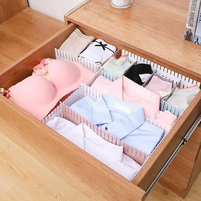 Drawer Divider Drawer Storage Bag Storage Divider Adjustable Storage Partition Board Connectable Dresser Separator Drawer Divide