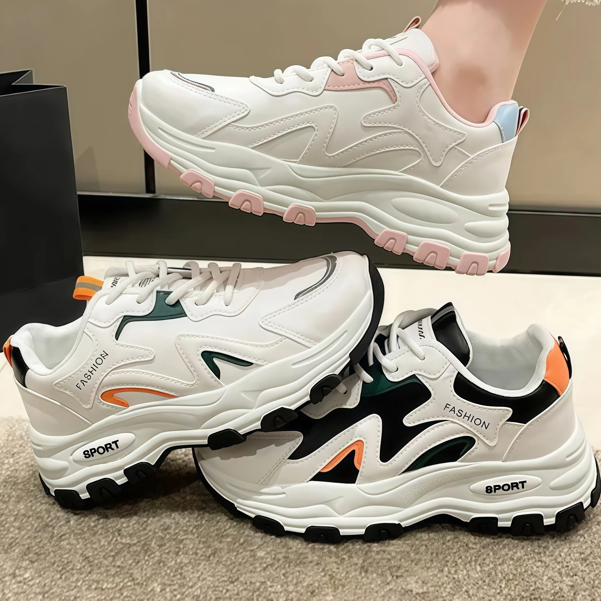 Women's New All-Season Lightweight, Simple, Soft-Soled, Comfortable, Stylish, and Unique Sports Shoes. Versatile Casual Women's Shoes for Daily Commuting and Running view 6