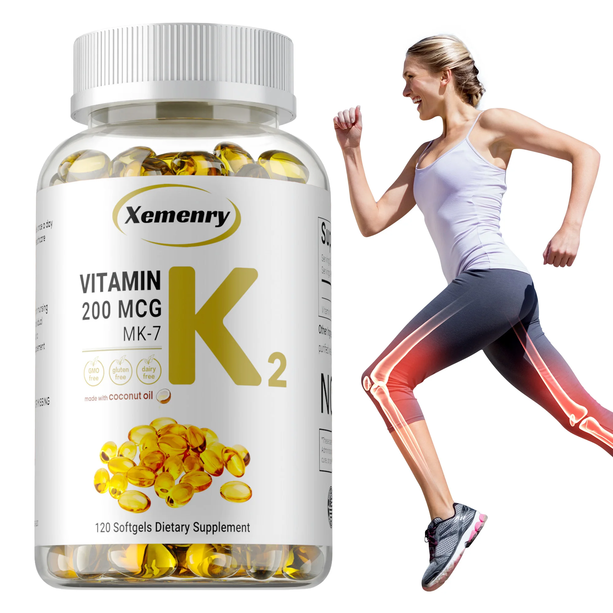

Vitamin K2 MK-7 Supplement - For Calcium Absorption,Supports Heart and Bone Health, Increases Energy Levels, Boosts Immunity