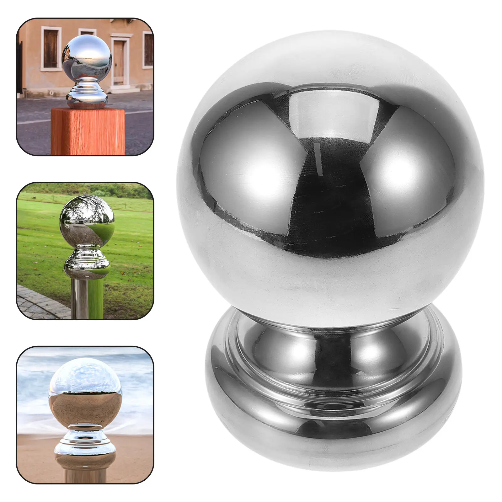Stainless Steel Connected Round Handrail Ball Wear Resistant Lightweight for Staircase Indoor Railing Finial End Cap