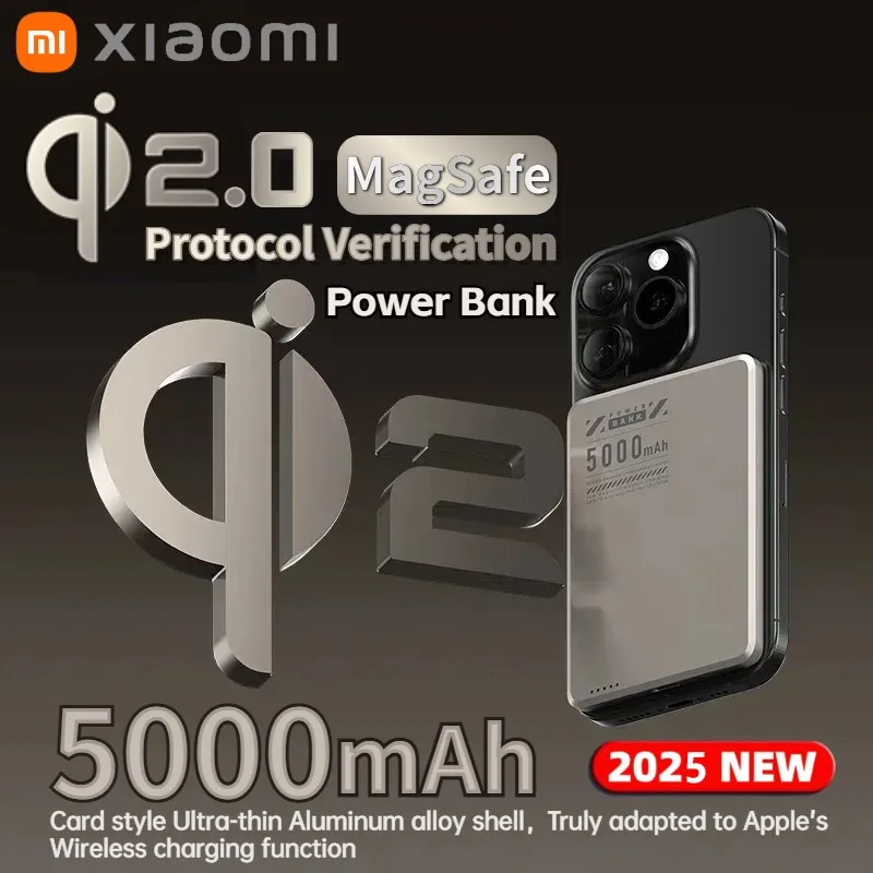 Xiaomi Super Slim Magnetic Power Bank Qi2 Wireless Fast Charging Powerbank External Backup Battery For iPhone 16 15 Samsung 2025