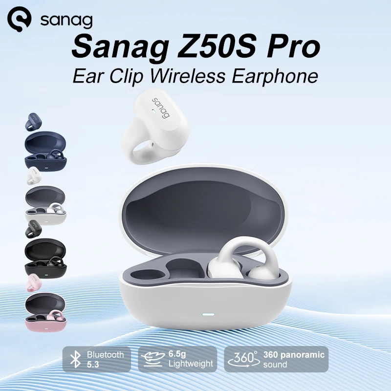 

Sanag Z50S Ear Clip Wireless Earphone Air Conduction Headphones Bluetooth 5.3 Waterproof Sport 70 Hours Playtime